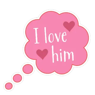 ❤ I love him 愛, ハート, 彼, 可愛い, ピンク, 関係, 吹き出し telegram sticker