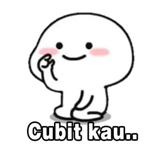 😮 Cubit kau.. cute, cartoon, emoji, pinching telegram sticker