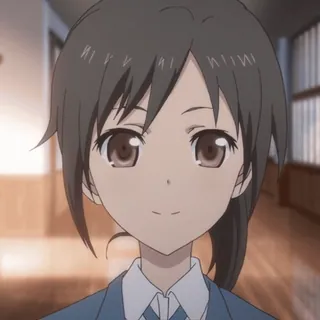 👀 动漫, 女孩, 校服, 微笑, 可爱, 棕发 whatsapp sticker