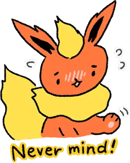 🤗 Flareon Pokémon Never mind! покемон, огонь, милый, flareon, уставший telegram sticker
