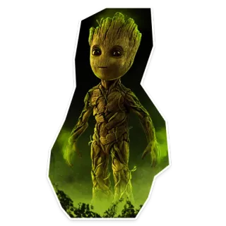 👌 Groot Guardians of the Galaxy กรูท, มาร์เวล, รวมพันธุ์นักสู้พิทักษ์จักรวาล, ต้นไม้, ตัวละคร, เบบี้กรูท telegram sticker
