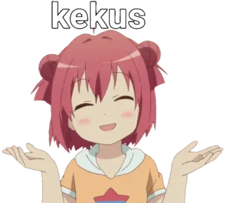 🤷‍♀️ kekus anime girl, shrug, cute, kekus, funny, cartoon telegram sticker