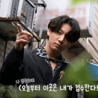 🕸 Jungkook 나 정국인데!
(오늘부터 이곳 내가 접수한다!) K-pop, cantor, artista, coreano, música telegram sticker