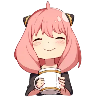 ☕️ Anya Forger Spy x Family Anya Forger, Spy x Family, Anime, süß, Mädchen, Cartoon, kawaii telegram sticker