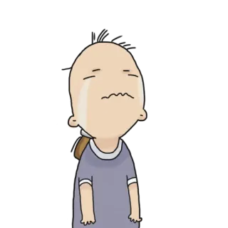 😭 sedih, menangis, botak, kartun, emosi, kesal telegram sticker