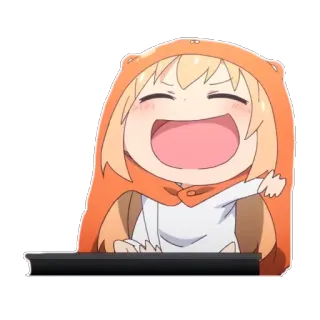 😂 动漫, 卡通, Q版, 可爱, 女孩, 快乐 whatsapp sticker