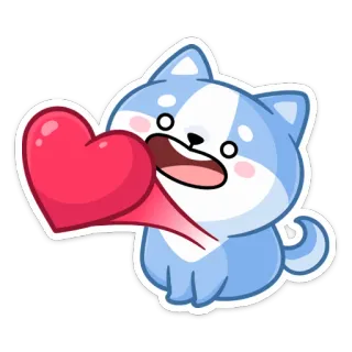 ♥️ собака, сердце, любовь, милый, стикер, мультфильм, животное telegram sticker