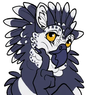 🤔 กริฟฟิน, แฟนตาซี, สิ่งมีชีวิต, นิ้วกลาง, ท่าทางดูถูก, นก telegram sticker