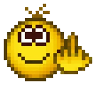 🖕 emoji, doigt d'honneur, offensant, pixel art, réaction, jaune, sticker telegram sticker