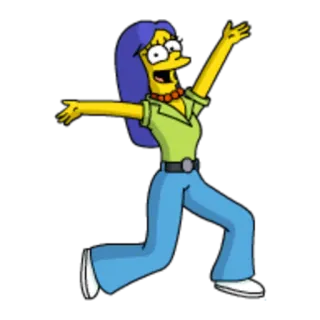 👐 Marge Simpson The Simpsons cartoon, the simpsons, marge simpson, yellow, animated, family telegram sticker