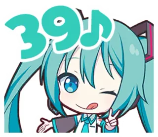 👌 Hatsune Miku 39 Anime, Manga, Vocaloid, Musique, Kawaii whatsapp sticker