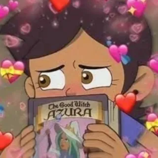 ☺️ Luz Noceda The Owl House The Good Witch AZURA cartoon, anime, heart, love, book, fantasy telegram sticker