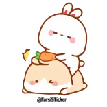 😂 น่ารัก, กระต่าย, กระต่าย, แครอท, น่าเอ็นดู, สติกเกอร์ telegram sticker