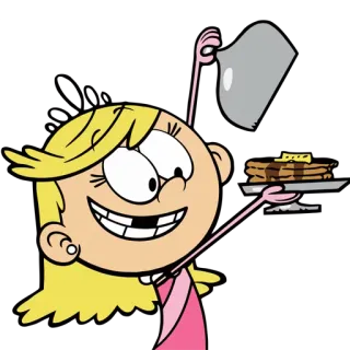 🍳 Lola Loud The Loud House dessin animé, petit déjeuner, crêpes, nourriture, Nickelodeon, Lola telegram sticker