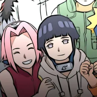 😉 Sakura Naruto anime, characters, sakura, hinata, cartoon telegram sticker