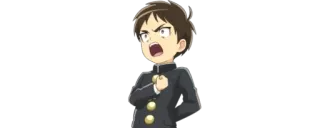 🔰 Eren Yeager Attack on Titan anime, angry, yelling, character, fanart telegram sticker