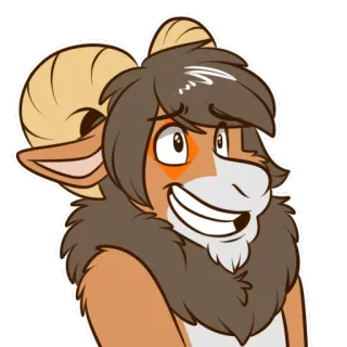 😬 Furry, Anthropomorphe, Bélier, Animal, Dessin animé, Sticker telegram sticker