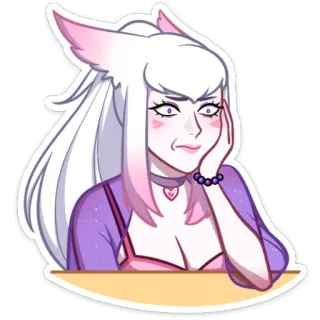 😐 Anime, Dessin animé, Fille, Mignon, Personnage, Furry whatsapp sticker