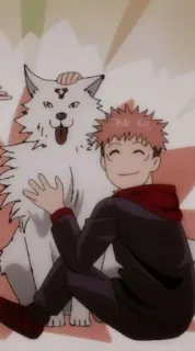 🤍 Yuji Itadori Jujutsu Kaisen anime, dog, Yuji Itadori, Jujutsu Kaisen, manga whatsapp sticker