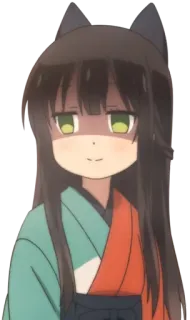 😟 anime, lindo, chica zorro, kemonomimi, kawaii, manga, personaje whatsapp sticker