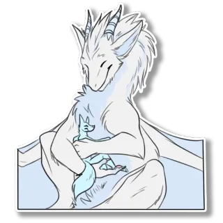 💞 dragão, raposa, animal, fofo, fantasia, desenho animado, ilustração, adesivo telegram sticker