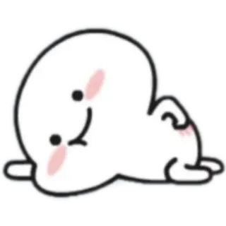 🙃 cute, cartoon, white, laying down, blob, kawaii telegram sticker