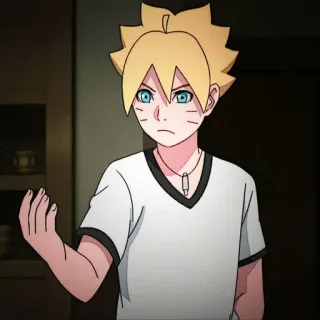 🌀 Boruto Uzumaki Boruto anime, anak laki-laki, rambut pirang, serius, tokoh kartun telegram sticker