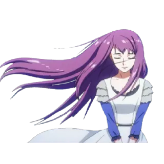 😎 anime, ragazza, capelli viola, donna, manga, femmina telegram sticker