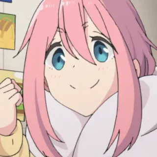 💪 Nadeshiko Kagamihara Yuru Camp Anime, Charakter, Mädchen, Süß, Pinke Haare, Yuru Camp, Nadeshiko Kagamihara telegram sticker