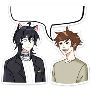 💬 애니메이션, 만화, 스티커, 말풍선, 고양이 귀 telegram sticker