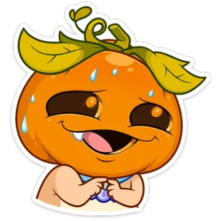🎃 漫画, オレンジ, 笑顔, 可愛い, 顔, キャラクター telegram sticker