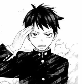 ✋ Shinra Kusakabe Fire Force Anime, Manga, Shinra, Fire Force, Saludo, Personaje whatsapp sticker