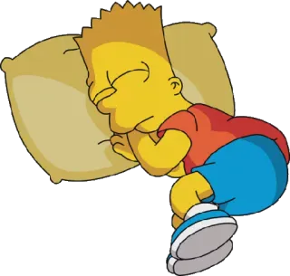 😴 Bart Simpson The Simpsons cartoon, sleeping, pillow, Bart Simpson, The Simpsons telegram sticker