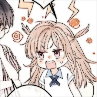 🍓 애니메이션, 만화, 화난, 짜증난, 귀여운, 치비, 일러스트, 소녀 telegram sticker
