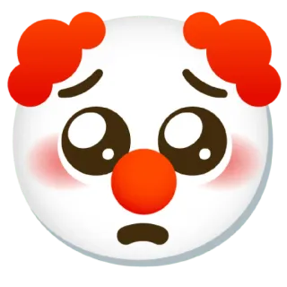 🥺 clown, sad, emoji, cartoon, face telegram sticker