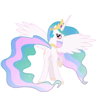 👄 Princess Celestia My Little Pony Principessa Celestia, My Little Pony, cartone animato, pony, ali, fantasy, unicorno telegram sticker