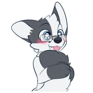 ☺️ 犬, マンガ, 動物, かわいい, メガネ telegram sticker