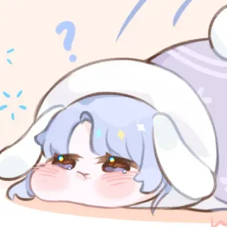 🍥 anime, cute, cartoon, chibi, question, sleepy telegram sticker
