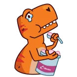 🍦 Cherries dinozaur, lody, smutny, płacz, deser, wiśnie telegram sticker