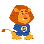 😧 lion, cartoon, animal, mascot, cute, character whatsapp sticker