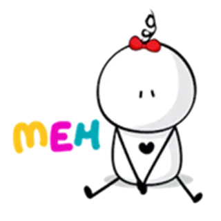 😒 meh słodki, znudzony, obojętny, kreskówka, naklejka telegram sticker