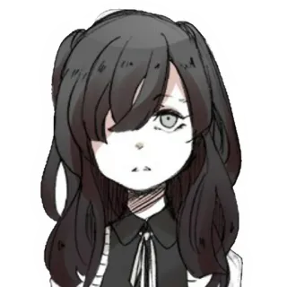 😒 anime, chica, retrato, arte, ilustración, personaje telegram sticker