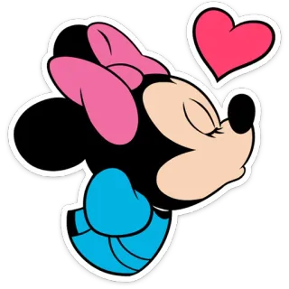 ❤️ Minnie Mouse Minnie Mouse, cartoon, kiss, love, disney telegram sticker