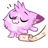 😌 Hoạt hình, Động vật, Dễ thương, Nhãn dán, Hồng, Trái tim, Tình yêu, Kỳ quặc telegram sticker