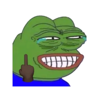 😂 Pepe the Frog Pepe, jari tengah, menyinggung, meme whatsapp sticker