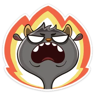 😡 Dessin animé, Animal, Criant, En colère, Personnage, Expression, Émotion whatsapp sticker