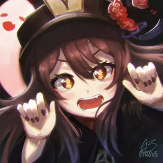 🥳 Hu Tao Genshin Impact Аниме, Ху Тао, Genshin Impact, Милый, Призрак, Персонаж, Видеоигра telegram sticker