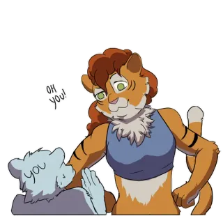 😏 Oh You! Furry, Antropomórfico, Tigre, Gato, Ah, você whatsapp sticker
