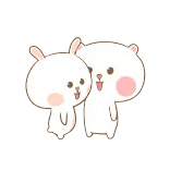 ❤️ fofo, animal, amizade, coelho, urso, adorável whatsapp sticker