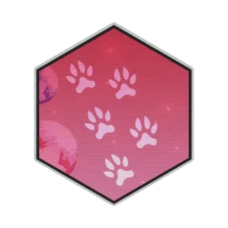 🐾 paw prints, animal, hexagon, pink, outer space, planets, cute telegram sticker